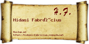 Hidasi Fabrícius névjegykártya